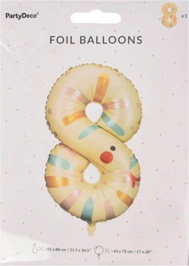 Balon foliowy cyfra 8 z motywem węża KIDS 88 cm