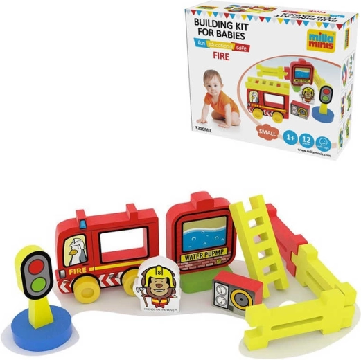 Millaminis piankowe klocki pożarna stacja baby soft 12 elementów