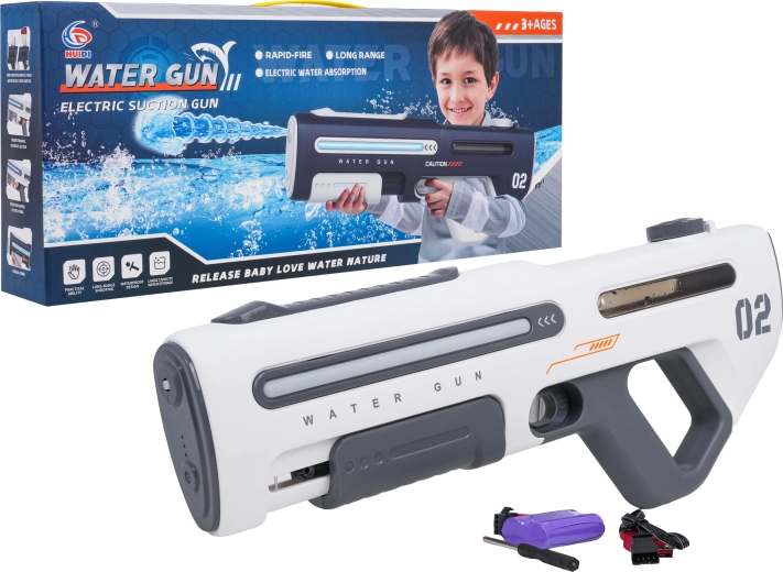 Elektryczny pistolet na wodę Mega biały