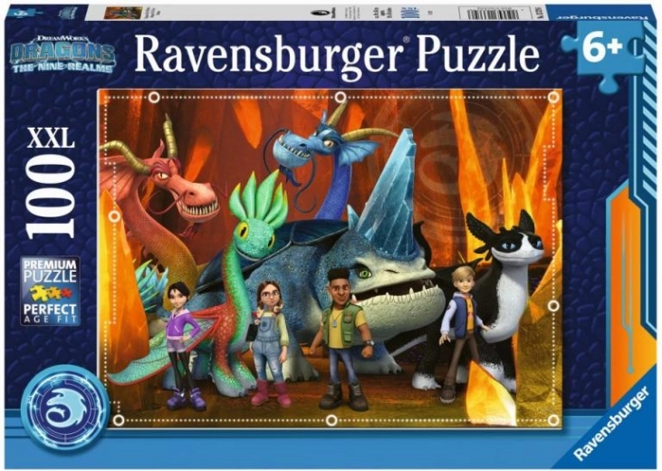 RAVENSBURGER puzzle dla dzieci JAK WYTRESOWAĆ SMOKA: THE NINE REALMS xxl 100 elementów