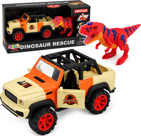 Auto terenowe z dinozaurem T-rex ze światłami i dźwiękami