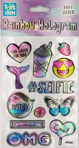 Holograficzne naklejki Rainbow Selfie