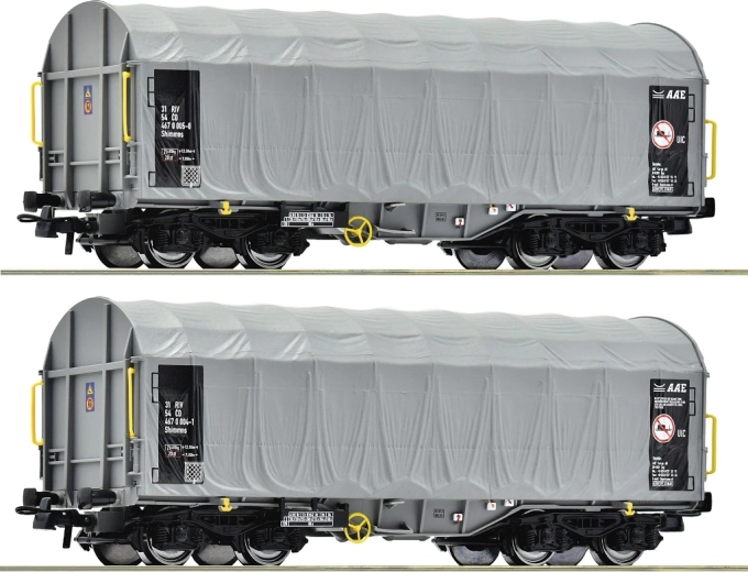 Roco dwuczłonowy zestaw wagonów towarowych z plandeką Shimmns ČD