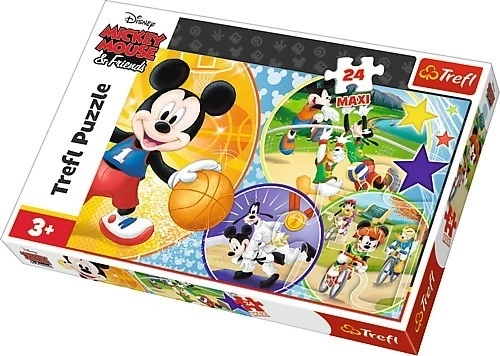 Puzzle maxi 24 elementy – MYSZKA MICKEY: czas na sport
