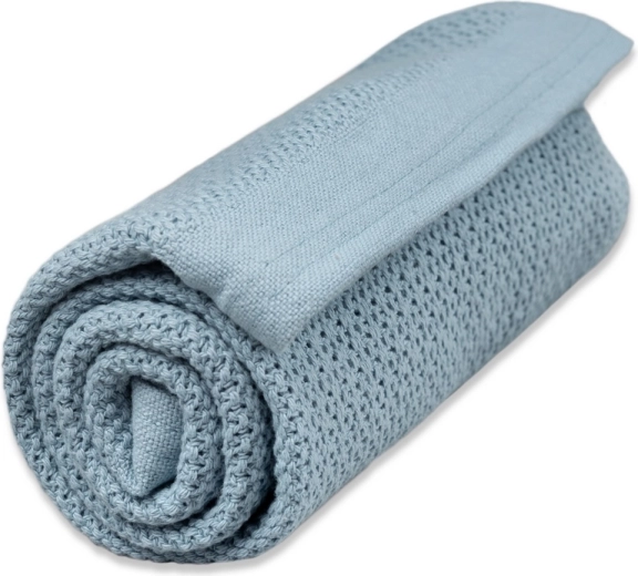 Vinter & Bloom kocyk Soft Grid Organic dim blue