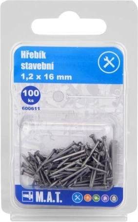 Gwoździe budowlane 16 × 1,2 mm, 100 szt.