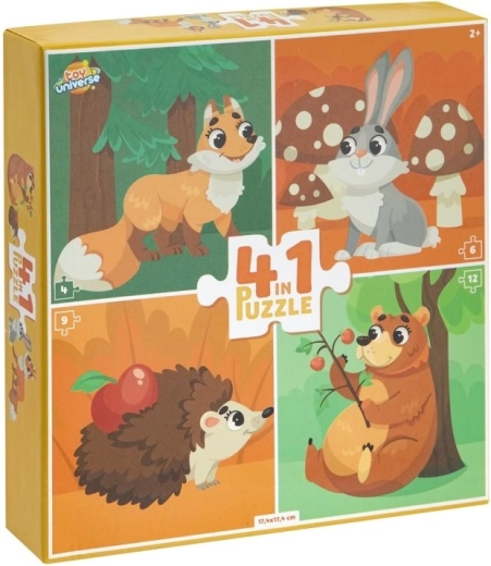 Puzzle leśne zwierzątka 4w1 TOY UNIVERSE