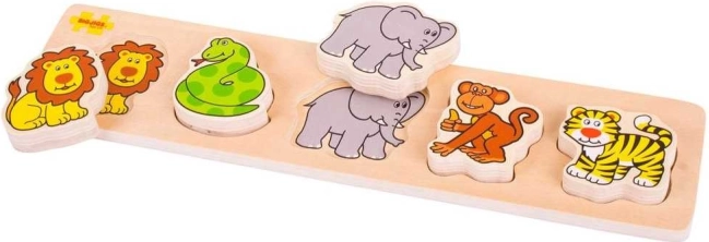 Bigjigs Baby drewniane puzzle safari