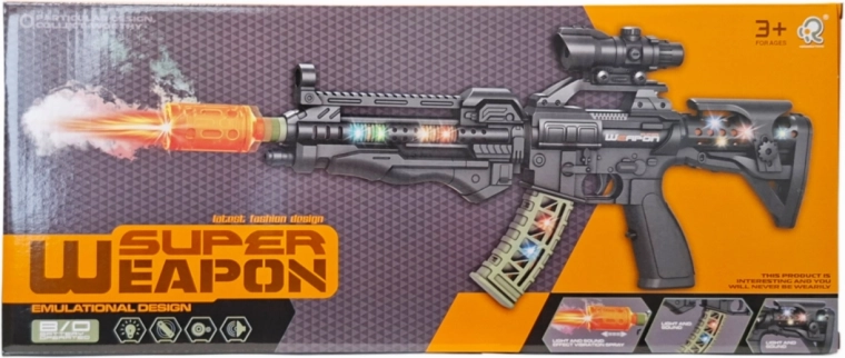 Zabawka – dymiąca strzelba ze światłami i dźwiękami