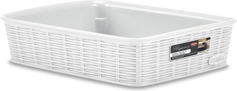 Koszyk Elegance biały 25 × 19,5 × 6 cm