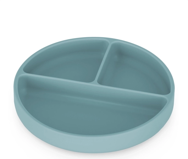 Petite&Mars silikonowy talerz z przegródkami z przyssawką take&match frosted sky 6m+