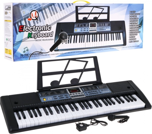 Elektroniczny instrument klawiszowy dla dzieci 5+ z trybem nauki i metronomem
