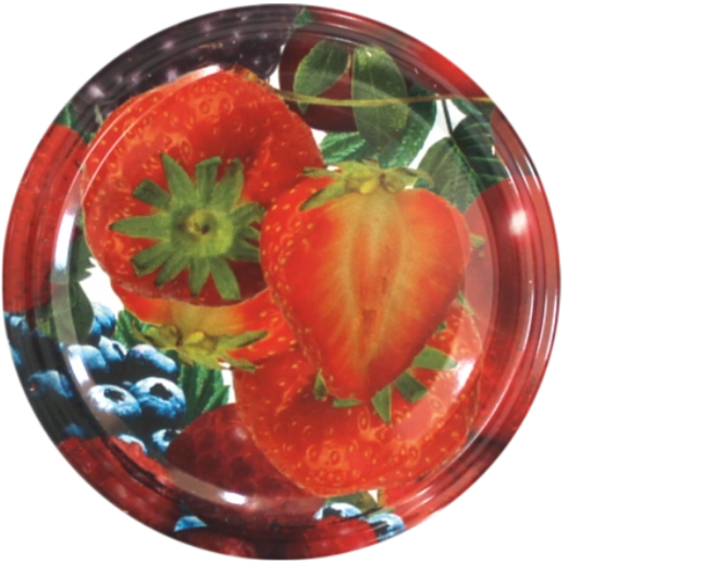 Zestaw metalowych wieczek 66 mm z owocowym motywem, 10 szt.