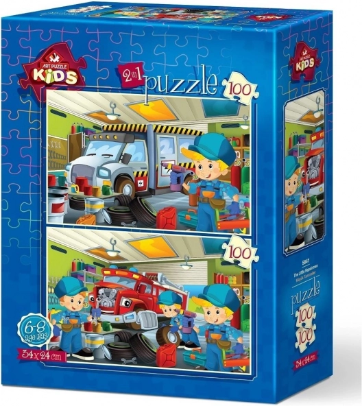 Puzzle Mali mechanicy 2×100 elementów