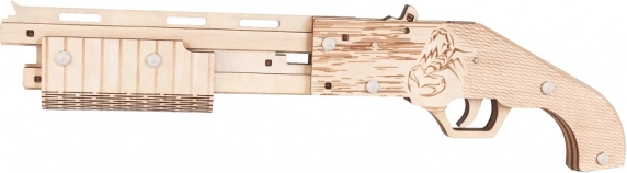 Woodcraft drewniane 3D puzzle broń na gumki Mossberg