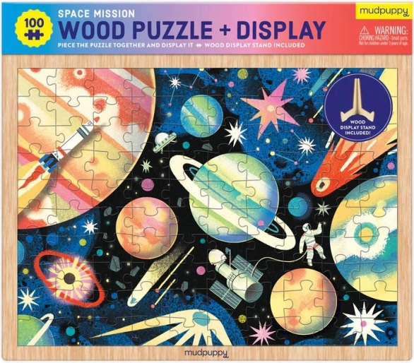 Drewniane puzzle Kosmiczna misja 100 elementów MUDPUPPY