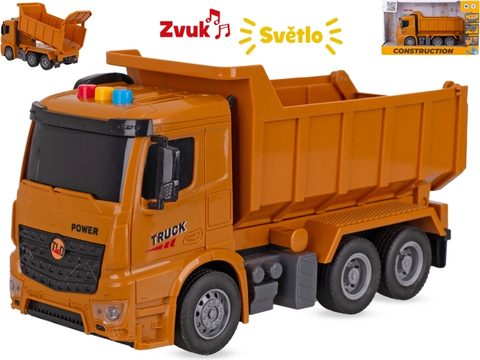 Wywrotka budowlana z napędem frykcyjnym 26 cm ze światłami i dźwiękami