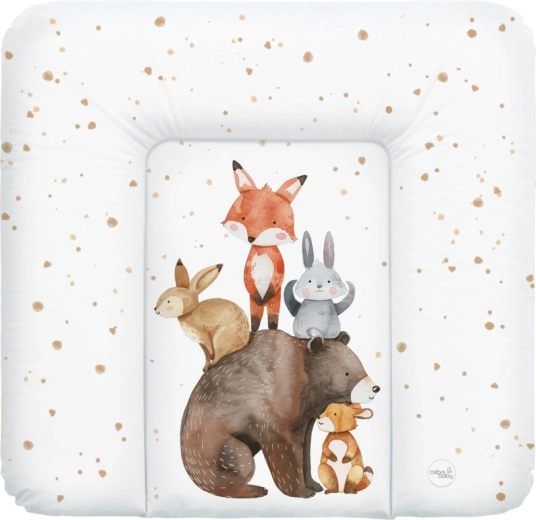 Ceba Baby miękka mata do przewijania Basic Forest Friends 75 × 72 cm