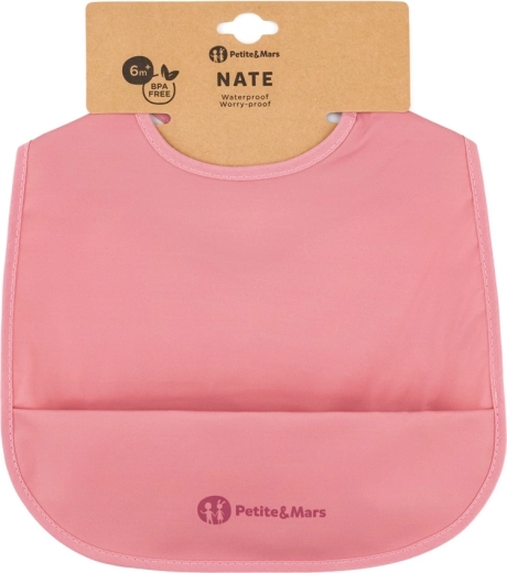 Petite&Mars PU śliniak Nate dusty rose 6m+