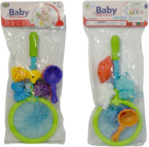 Zabawka do kąpieli 2w1 – wędka i sitko ze zwierzątkami