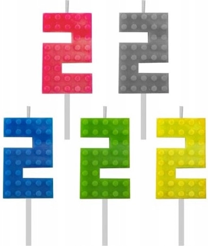 Urodzinowa świeczka klocek cyfra 2