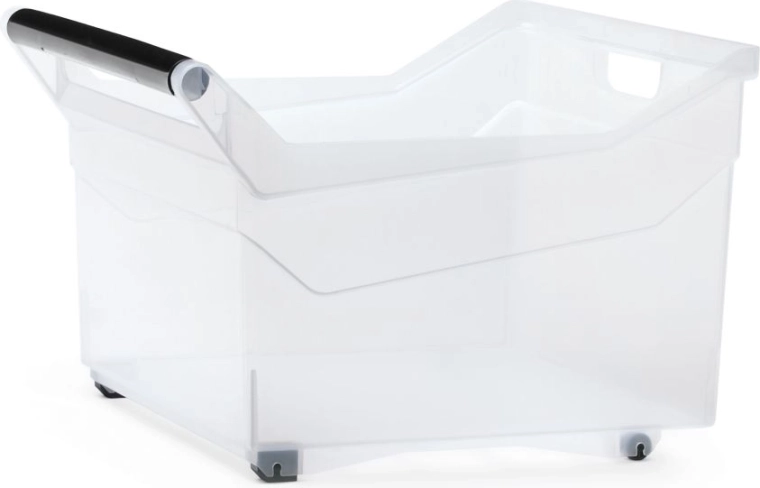 Plastowy przezroczysty pojemnik magazynowy na kółkach 29 l NUK