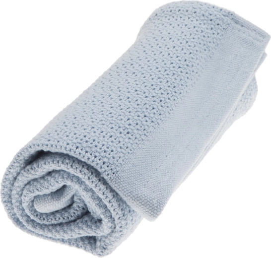 VINTER & BLOOM kocyk z bawełny organicznej Soft Grid True Blue