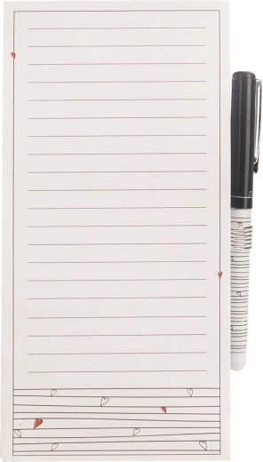 Magnetyczny notes na lodówkę z długopisem – Serduszka