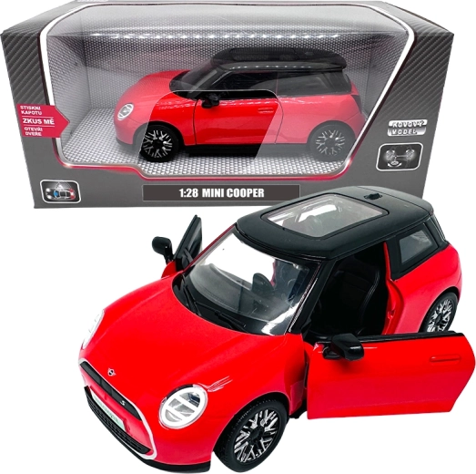 Metalowy model auta 1:28 Mini Cooper czerwony