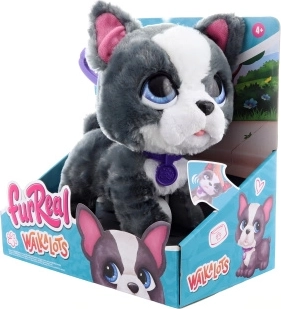 FurReal Walkalots buldożek francuski – interaktywny pluszowy piesek na smyczy 20 cm