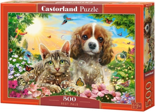 Puzzle 500 elementów najlepsi przyjaciele – kot i pies
