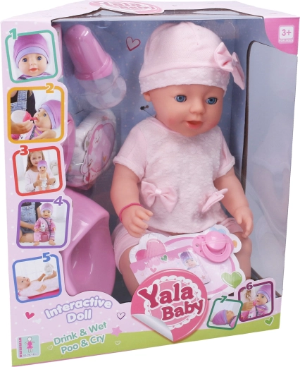 Sikająca lalka niemowlęca z akcesoriami 45 cm