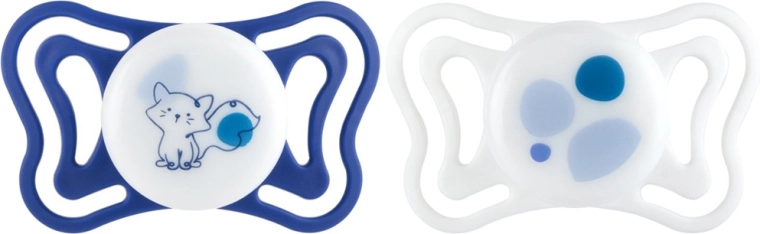 Chicco PhysioForma Light silikonowe ortodontyczne smoczki niebieskie 16–36 miesięcy 2 szt.
