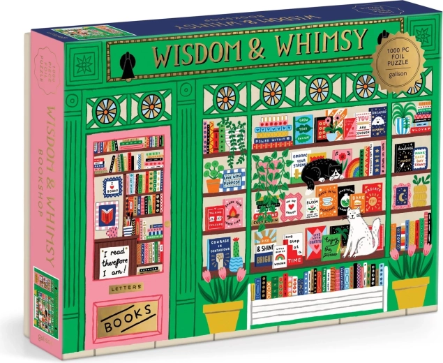 Metaliczne puzzle Księgarnia Wisdom & Whimsy 1000 elementów GALISON
