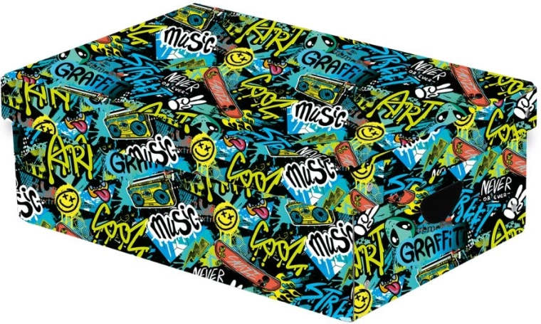 Duże laminowane pudełko do przechowywania Funny Boy z pokrywką