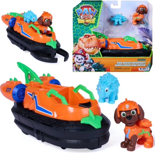 Spin Master Psi Patrol Dino Rescue – poduszkowiec Zuma z figurkami (17,5 cm)