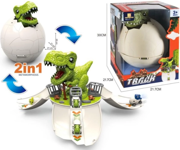 Dino 2 w 1 – wyrzutnia autek w dinosim jaju