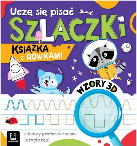 Uczę się pisać ozdobne linie – książka z rowkami