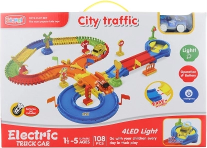 Świecąca droga z autkiem na baterie