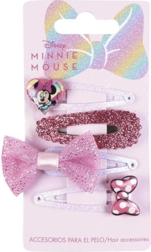 Zestaw 4 spinek do włosów Minnie - Cerda