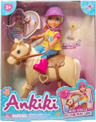 Lalka z konikiem i wyposażeniem jeździeckim