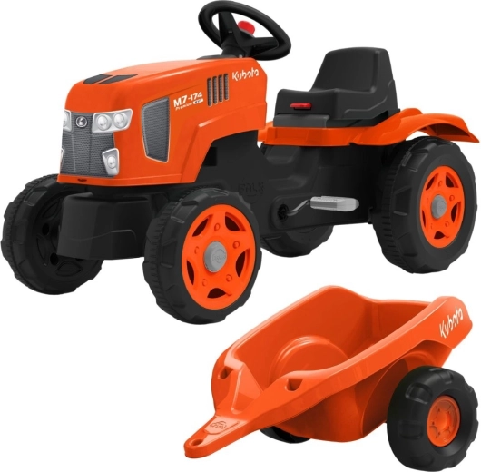 Traktor na pedały FALK Kubota z przyczepą i otwieraną maską 2–6 lat