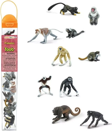 Tuba z figurkami naczelnych Safari Ltd. (10 figurek)