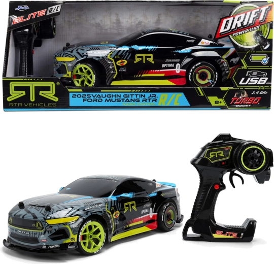 Zdalnie sterowany Ford Mustang RTR 2025 Vaughn Gittin Jr. 1:10 z funkcją driftu i Turbo Boost