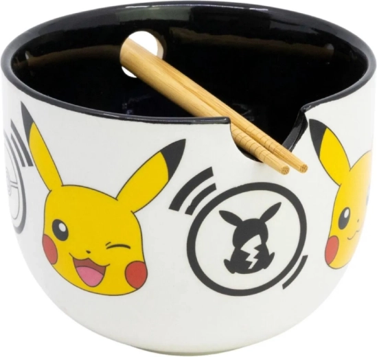Miseczka ramen Pokémon z pałeczkami Black Logos w pudełku prezentowym - 1 szt.