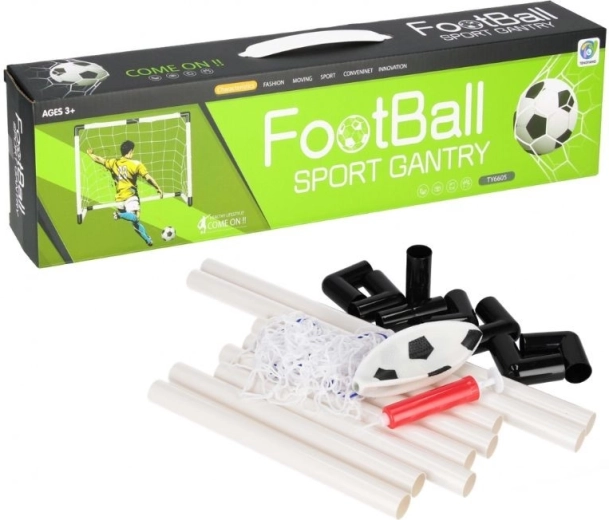 Dziecięca bramka piłkarska z siatką, piłką i pompką