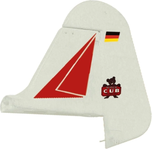 Statecznik pionowy z sterem kierunku do Piper Super Cub EP-Pro, czerwony