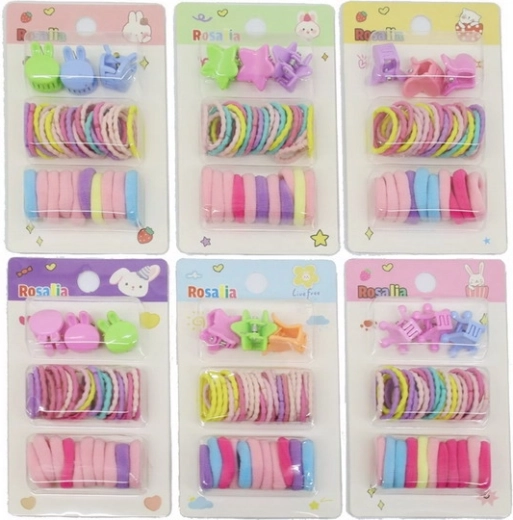 Zestaw akcesoriów do włosów – gumki i spinki