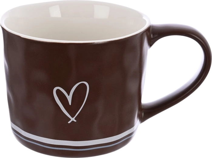 Porcelanowy kubek Serce 0,4 l brązowy