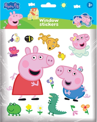 Statyczne naklejki na okna Świnka Peppa
